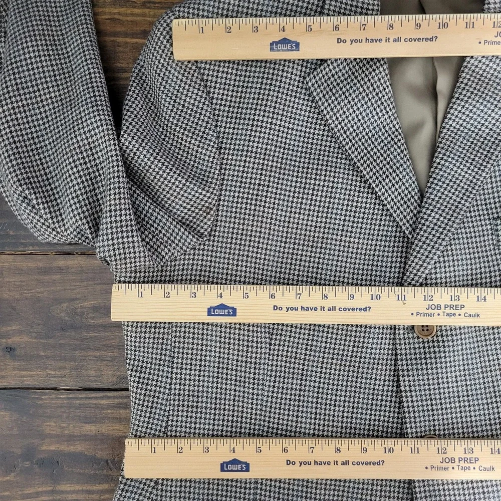 Tommy Hilfiger Men's Sport Coat Blazer Three Button Flannel Wool Houndstooth 46L